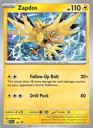 Zapdos #157, SWSH Black Star Holo, TCGdex reference