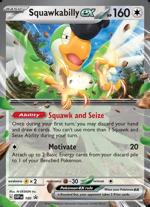 Squawkabilly ex #160, SWSH Black Star Holo, TCGdex reference