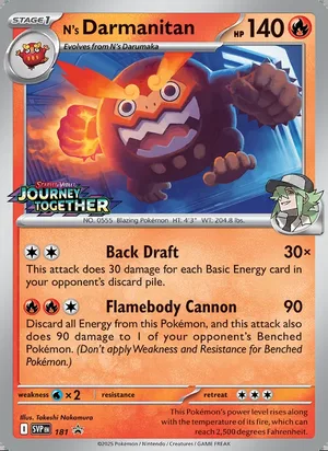 N's Darmanitan 181, prerelease base reference scan