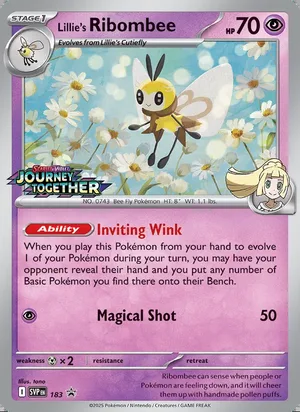 Lillie's Ribombee 183, prerelease base reference scan