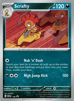 Scrafty #188, SWSH Black Star Holo, TCGdex reference