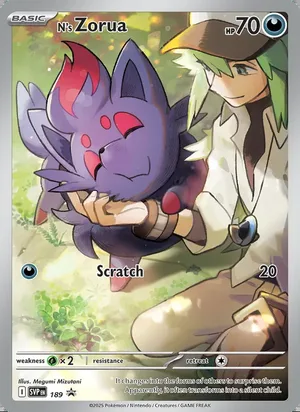 N's Zorua #189, SWSH Black Star Holo, TCGdex reference