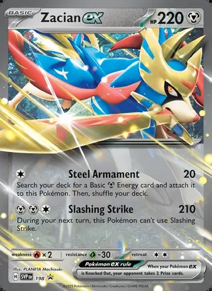 Zacian ex #198, SWSH Black Star Holo, TCGdex reference