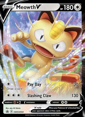 Meowth V #SWSH004, SWSH Black Star Holo, TCGdex reference