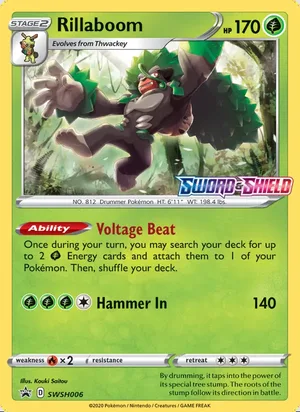 Rillaboom SWSH006, prerelease base reference scan