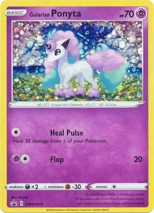 Galarian Ponyta #SWSH013, English General Mills 25th Anniversary sequin holo promo reference image