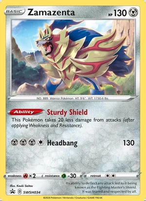 Zamazenta #SWSH034, SWSH Black Star Holo, TCGdex reference
