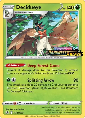 Decidueye SWSH035, prerelease base reference scan