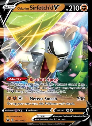 Galarian Sirfetch'd V #SWSH043, SWSH Black Star Holo, TCGdex reference