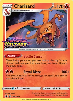Charizard SWSH066, prerelease base reference scan