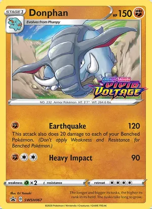 Donphan SWSH067, prerelease base reference scan