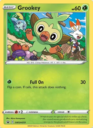 Grookey #SWSH070, SWSH Black Star Holo, TCGdex reference
