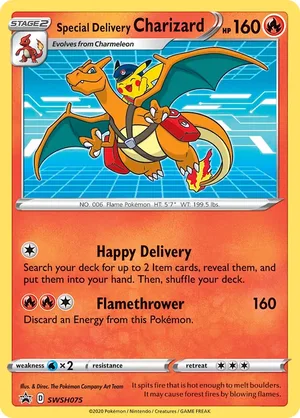 Special Delivery Charizard #SWSH075, English SWSH Black Star Promos promo, reference image