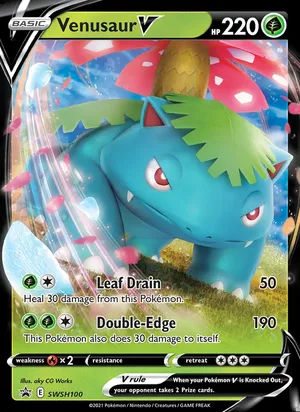 Venusaur V #SWSH100, SWSH Black Star Holo, TCGdex reference