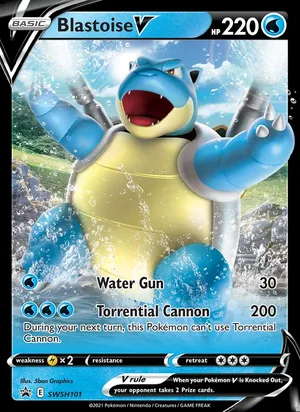 Blastoise V #SWSH101, SWSH Black Star Holo, TCGdex reference