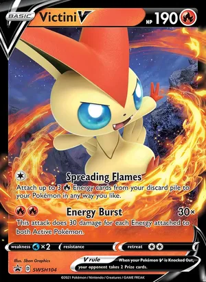 Victini V #SWSH104, SWSH Black Star Holo, TCGdex reference