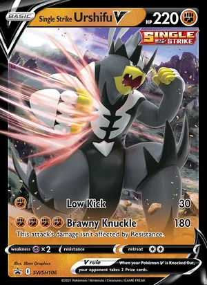 Single Strike Urshifu V #SWSH106, SWSH Black Star Holo, TCGdex reference