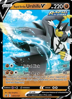 Rapid Strike Urshifu V #SWSH107, SWSH Black Star Holo, TCGdex reference