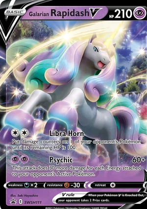 Galarian Rapidash V #SWSH111, SWSH Black Star Holo, TCGdex reference