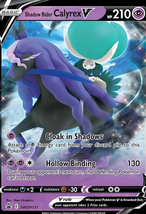 Shadow Rider Calyrex V #SWSH131, SWSH Black Star Holo, TCGdex reference