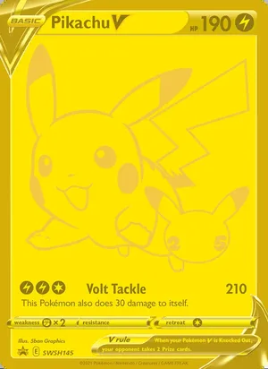 Pikachu V #SWSH145, SWSH Black Star Holo, TCGdex reference
