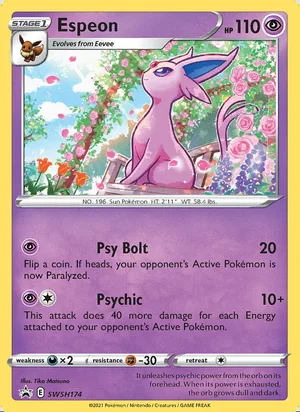 Espeon #SWSH174, SWSH Black Star Holo, TCGdex reference