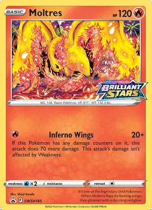 Moltres SWSH185, prerelease base reference scan