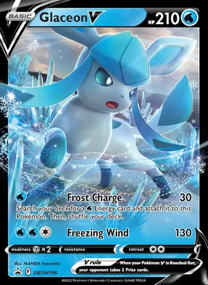 Glaceon V #SWSH196, SWSH Black Star Holo, TCGdex reference