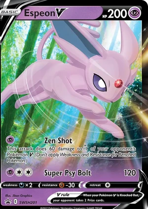 Espeon V #SWSH201, SWSH Black Star Holo, TCGdex reference