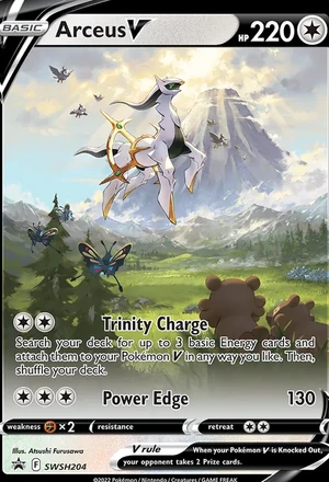 Arceus V #SWSH204, SWSH Black Star Holo, TCGdex reference