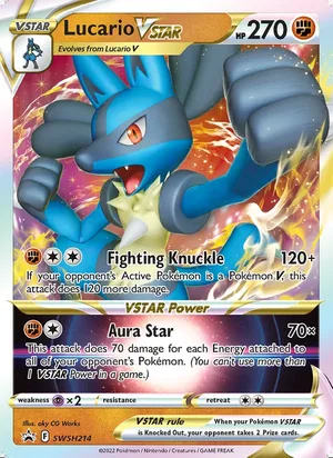 Lucario VSTAR #SWSH214, SWSH Black Star Holo, TCGdex reference