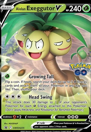 Alolan Exeggutor V #SWSH225, SWSH Black Star Holo, TCGdex reference