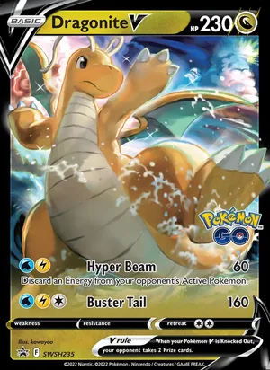Dragonite V #SWSH235, SWSH Black Star Holo, TCGdex reference