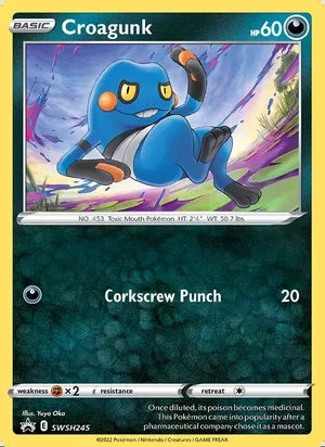 Croagunk #SWSH245, SWSH Black Star Holo, TCGdex reference