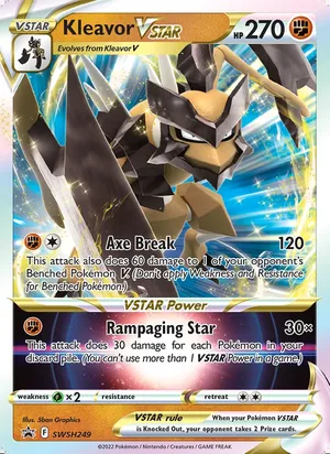 Kleavor VSTAR #SWSH249, SWSH Black Star Holo, TCGdex reference