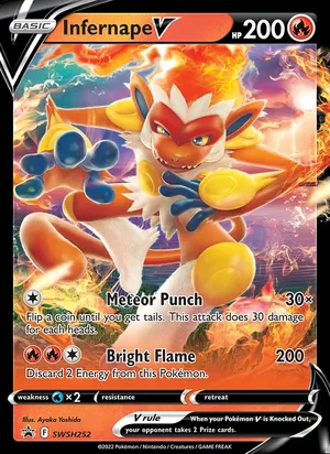 Infernape V #SWSH252, SWSH Black Star Holo, TCGdex reference