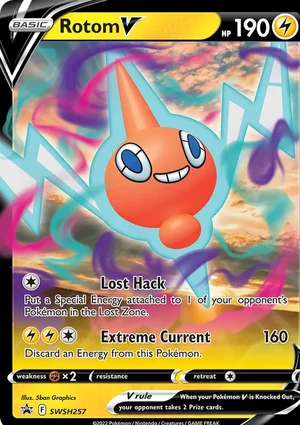 Rotom V #SWSH257, SWSH Black Star Holo, TCGdex reference