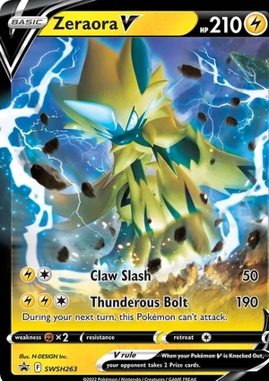 Zeraora V #SWSH263, SWSH Black Star Holo, TCGdex reference