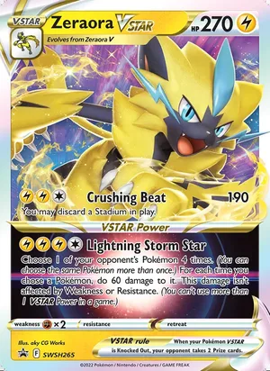 Zeraora VSTAR #SWSH265, SWSH Black Star Holo, TCGdex reference