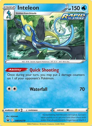 Inteleon #SWSH279, SWSH Black Star Holo, TCGdex reference