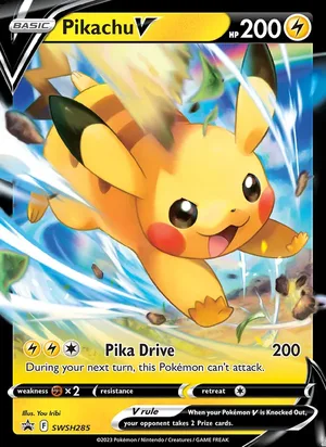 Pikachu V #SWSH285, SWSH Black Star Holo, TCGdex reference