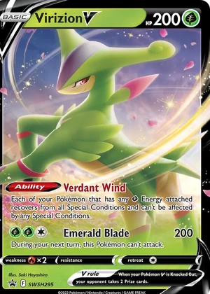 Virizion V #SWSH295, SWSH Black Star Holo, TCGdex reference