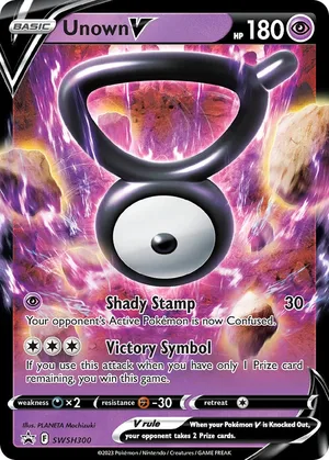 Unown V #SWSH300, English SWSH Black Star Promos promo, reference image