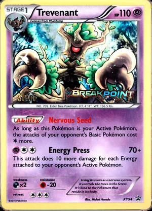 Trevenant XY94, STAFF + BREAKpoint stamps, PSA placeholder