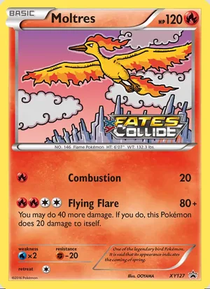 Moltres XY127, base reference; stamps unverified