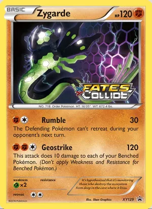 Zygarde XY129, base reference; stamps unverified