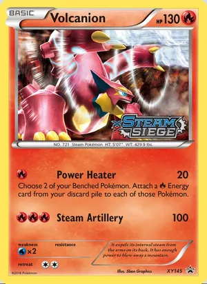 Volcanion XY145, base reference; stamps unverified