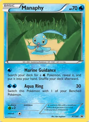 Manaphy #XY190, XY Black Star Holo, TCGdex reference