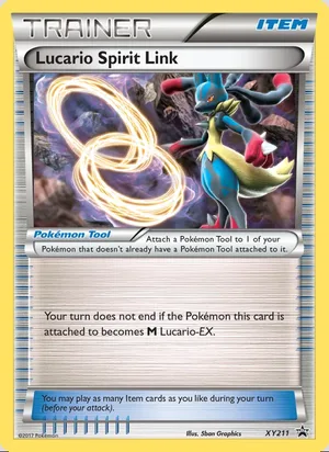 Lucario Spirit Link #XY211, XY Black Star Non Holo, TCGdex reference
