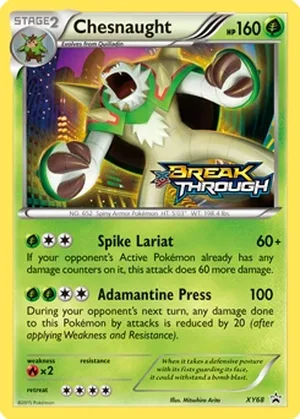Chesnaught XY68, base reference; stamps unverified